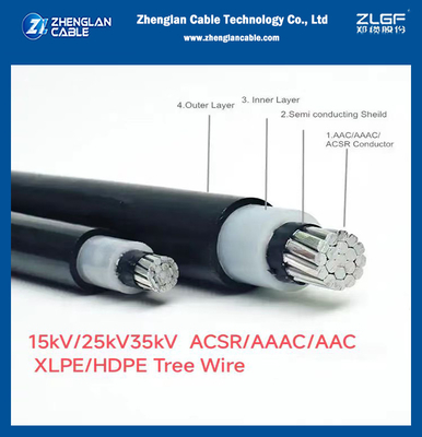 15kv AAC AAAC ACSR Conductor XLPE HDPE Insulation Tree Cable 185mm2 NTC 5909 ICEA S121-733