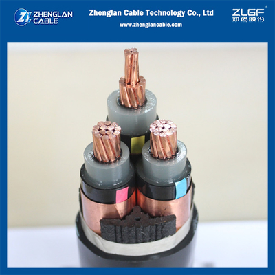 MV подземный кабель N2XSY 6/10KV 3x70mm2 CU/SC/XLPE/SC/CTS/PE IEC60502-2