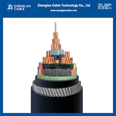 6/10KV Cu/SC/XLPE/SC/CTS/PVC/SWA/PVC 3x95mm2 Мединумовый напряженный электрокабель