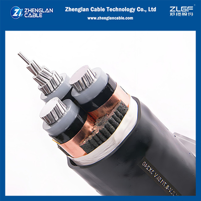 8.7/15KV 3x240mm2 AL/SC/XLPE/SC/CTS/PVC Подземный кабель Электрический кабель Небронированный IEC60502-2