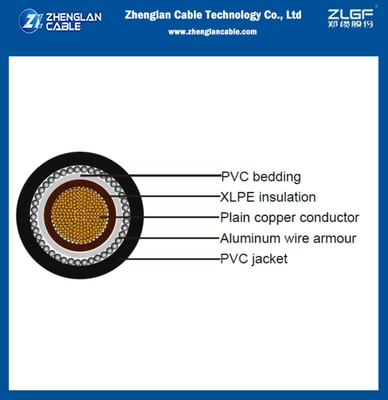 0.6/1kv CU/XLPE/PVC/AWA/PVC Низковольтный силовой кабель Алюминиевая проволока броня 1x630sqmm IEC60502-1