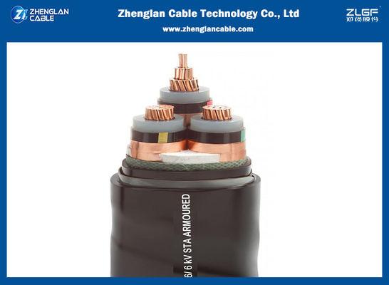 3 кабель медной проволоки CU/XLPE/STA/PVC силовых кабелей напряжения тока ядра средний электрический Armored
